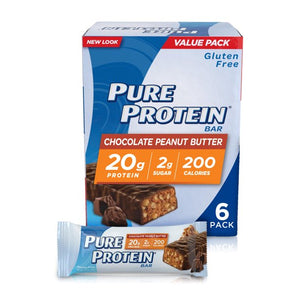 Pure Protein Bars, Chocolate Peanut Butter, 20g Protein, 1.76 Oz, 6 Count