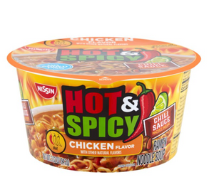 Nissin Chicken Flavor Hot & Spicy Ramen Noodle Soup, 3.32 oz