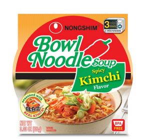 Nongshim Bowl Noodle Spicy Kimchi Ramyun Ramen Noodle Soup Bowl, 3.03oz