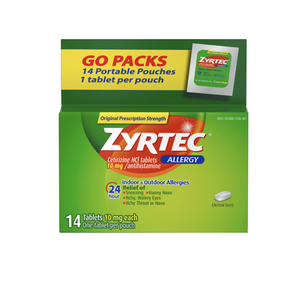 Zyrtec 24 Hour Allergy Relief Tablets with 10 mg Cetirizine HCl, 14 Ct
