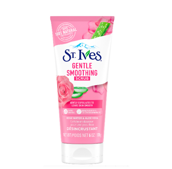 St. Ives Gentle Smoothing Face Scrub Rose Water & Aloe Vera, 6 oz