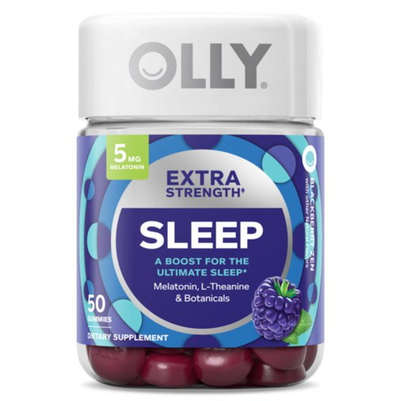 OLLY Extra Strength Sleep Gummy, 5mg Melatonin, L Theanine, Blackberry, 50 Ct