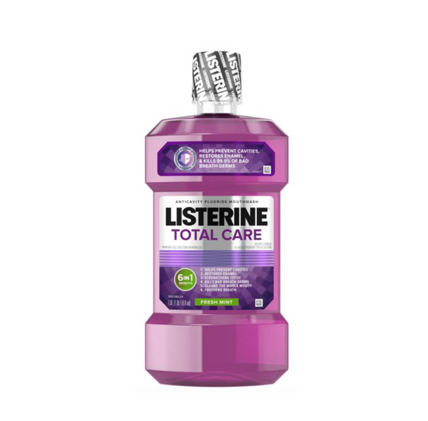 Listerine Total Care Anticavity Fluoride Mouthwash, Fresh Mint, 1 L