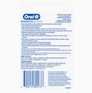 Oral-B EssentialFloss Cavity Defense Dental Floss, Mint, 50 m