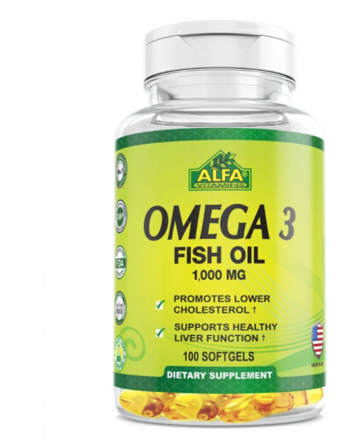 Omega 3 1000 MG Natural Fish oil - Promotes  Healthy Liver Function - 100 Softgels
