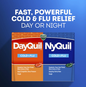 Vicks Dayquil and Nyquil Cough, Cold & Flu Medicine, 24 Liquicaps