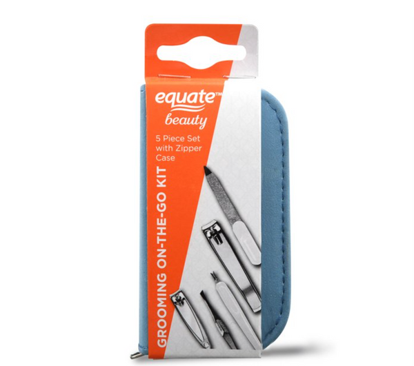 Equate On-The-Go Personal Grooming Kit with Case, 5 Pieces