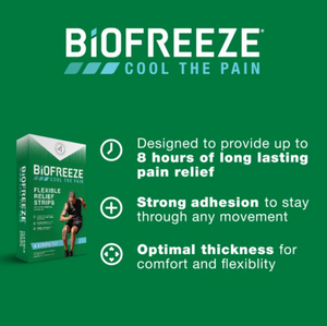 BioFreeze Flexible Pain Relief Patch Strips, 4 Count