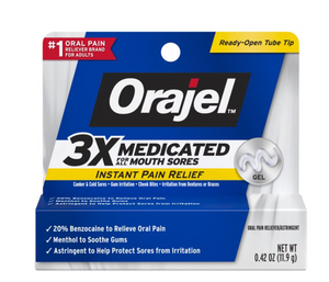 Orajel 3X Medicated For All Mouth Sores Gel .42 OZ