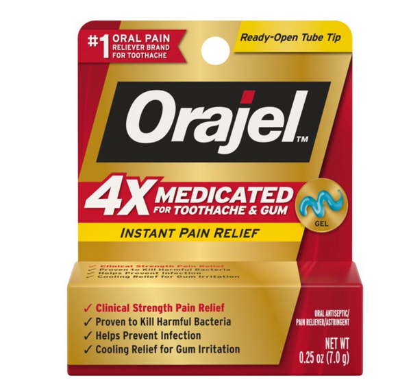 Orajel 4X Medicated For Toothache & Gum Gel, .25OZ