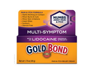 Gold Bond Cream, Pain & Itch Relief w/Lidocaine, 1.75 oz Tube