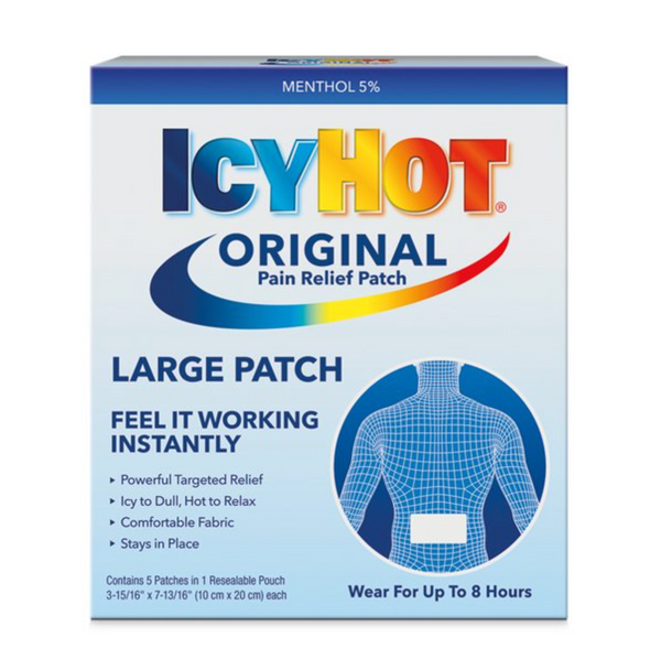 Icy Hot Medicated Pain Relief Patch for Back or Large Area, 5 Count