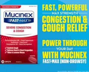 Mucinex Fast-Max Maximum Strength Severe Congestion & Cough, Multi-Symptom Relief,