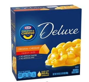 Kraft Deluxe Original Cheddar Macaroni and Cheese Dinner Family Size, 24 oz Box