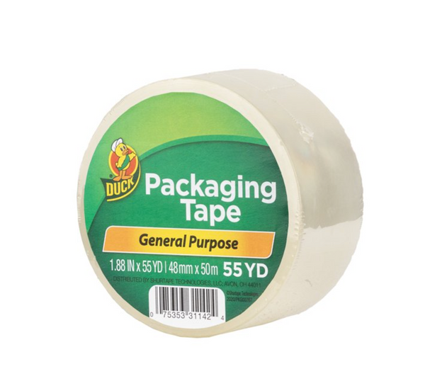 Duck Brand 1.88 Inches x 55 Yards Clear General Purpose Acrylic Packing Tape