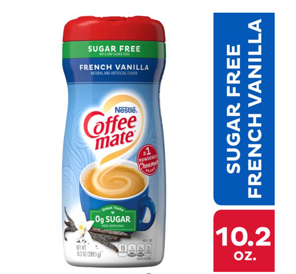 Nestle Coffee mate French Vanilla Sugar Free Powder Coffee Creamer 10.2 oz.