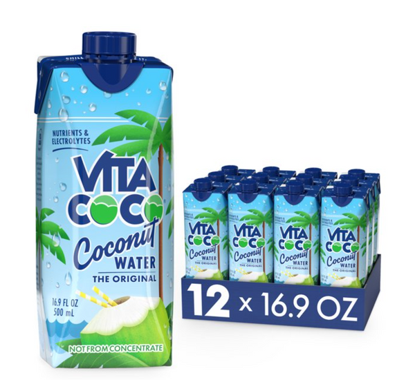 Vita Coco Coconut Water, Pure, 16.9 fl oz Tetra (Pack of 12)