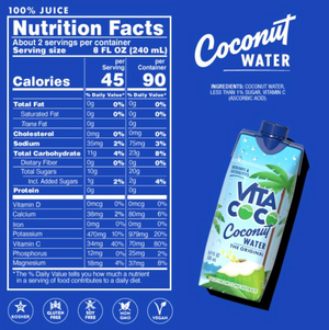 Vita Coco Coconut Water, Pure, 16.9 fl oz Tetra (Pack of 12)
