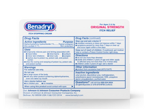 Benadryl Original Strength Itch Relief Cream, Topical Analgesic, 1 oz