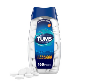 Tums Ultra Strength 1000 Peppermint Antacid Tablets, 160 Ct
