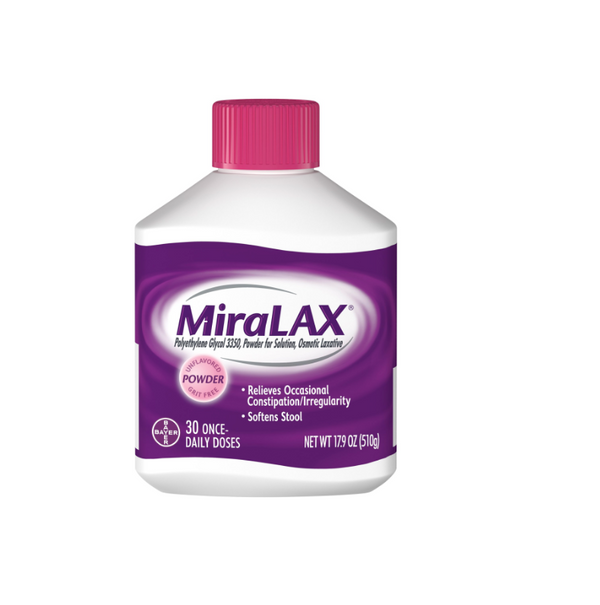 MiraLAX Laxative Powder for Gentle Constipation Relief, Stool Softener, 30 Doses