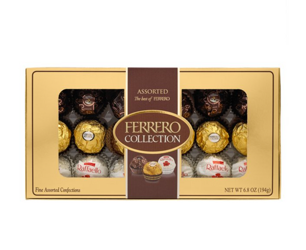Ferrero Rocher Collection, Fine Hazelnut Milk Chocolates, 18 Count,