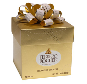 Ferrero Rocher Fine Hazelnut Milk Chocolate, 18 Count, Chocolate Candy Gift Box, Great for Holiday Entertaining, 7.9 oz