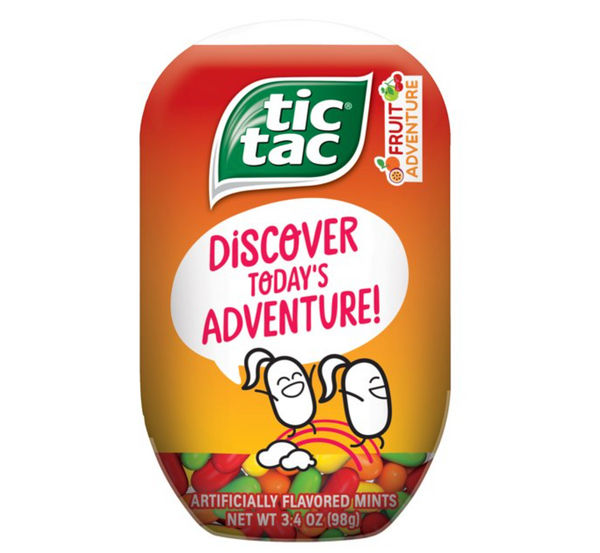 Tic Tac Mints, Fruit Adventure, Bulk Hard Candy Mints,  3.4 oz Bottle Packs