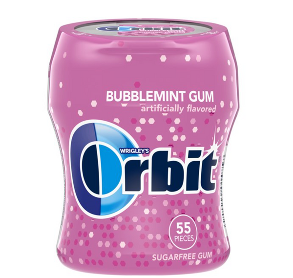Orbit Bubblemint Sugar Free Chewing Gum, 55 Piece Bottle