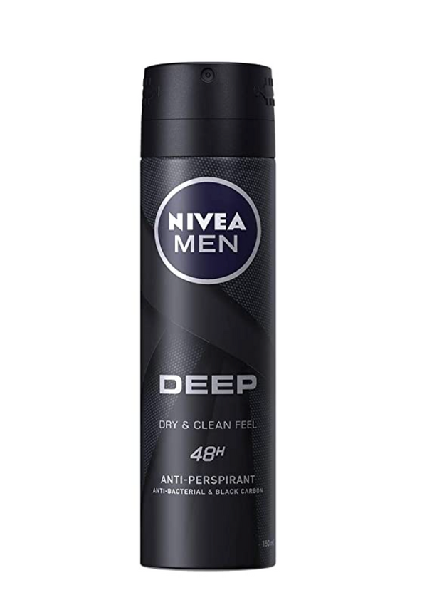 Nivea Men Deep Black Carbon Darkwood Anti-Perspirant Spray Deodorant 200 ml