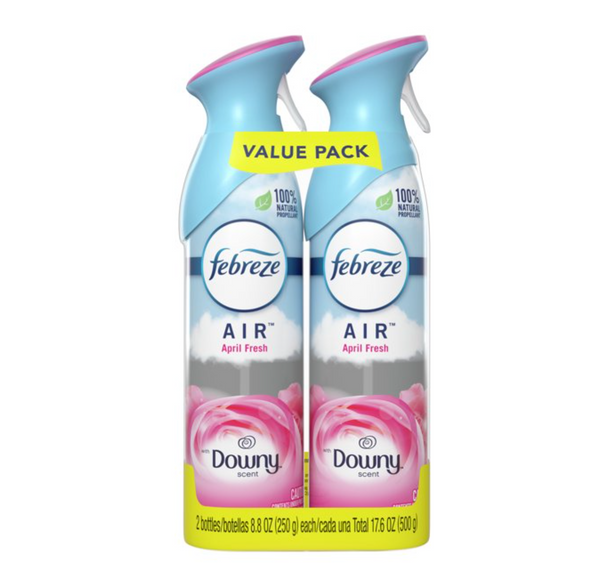 Febreze Odor-Eliminating Air Freshener Downy Scent, April Fresh, 8.8 fl oz, 2 Pack
