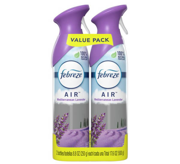 Febreze Odor-Eliminating Air Freshener, Mediterranean Lavender, 8.8 oz, 2 Pack
