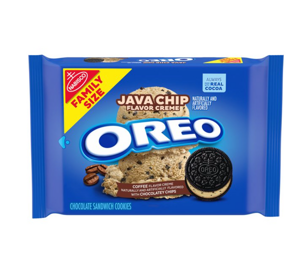 OREO Java Chip Flavored Creme Chocolate Sandwich Cookies, Family Size