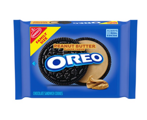 OREO Peanut Butter Creme Chocolate Sandwich Cookies, Family Size, 17 oz