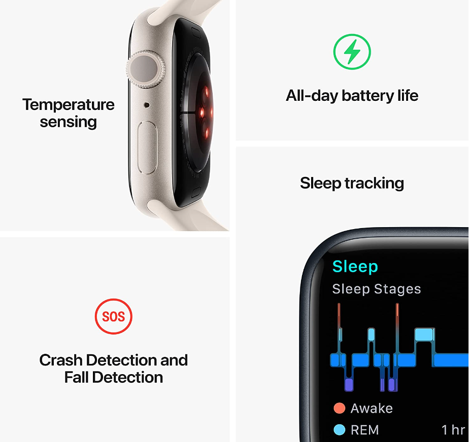 Apple Watch Series 8 [GPS + Cellular 41mm] Smart Watch Aluminum