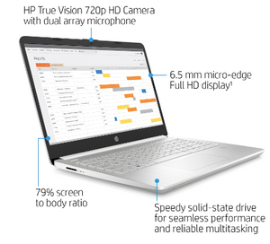 HP 14" 4GB/256GB LAPTOP-SILVER