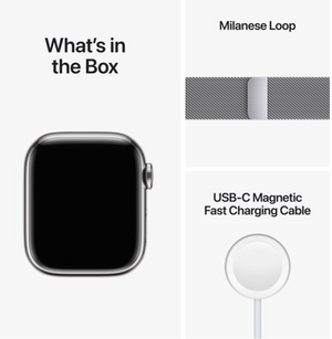 Apple Watch Series 8 GPS + Cellular 41mm  Stainless Steel Case with  Milanese Loop