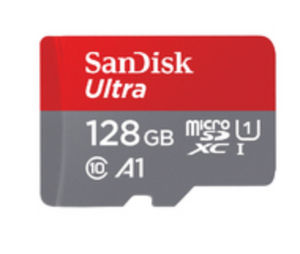 Sandisk 128GB Ultra MicroSDXC + SD Adapter 100MB/s Class 10 Uhs-I