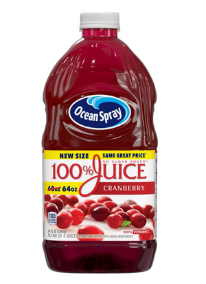 Ocean Spray No Sugar Added Cranberry 100% Juice, 64 fl oz