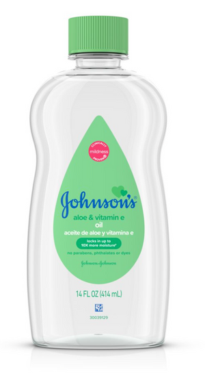 Johnson's Baby Oil with Aloe Vera & Vitamin E, 14 fl. oz