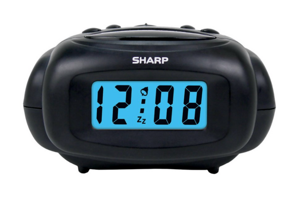 Sharp LCD Digital Alarm Clock, Black, SPC500A
