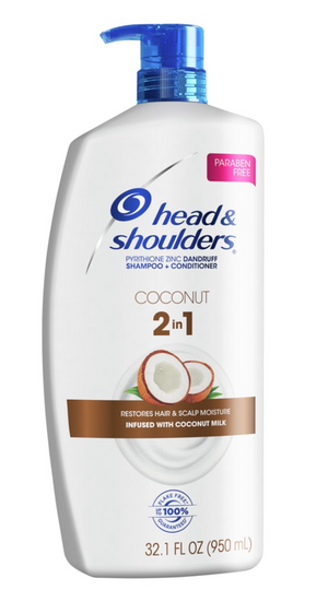 Head and Shoulders Dandruff 2 in 1 Shampoo Conditioner Coconut, 32.1 Oz