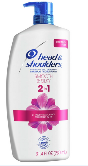 Head and Shoulders 2 in 1 Shampoo Conditioner, Smooth Silky, 31.4 Oz