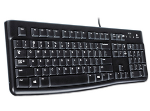 Logitech K120 Ergonomic Desktop Wired Keyboard, USB, Black