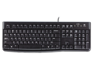 Logitech K120 Ergonomic Desktop Wired Keyboard, USB, Black