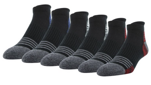 Athletic Works Men's Performance Zoned Cushion Low Cut Tab Socks, 6-Pack
