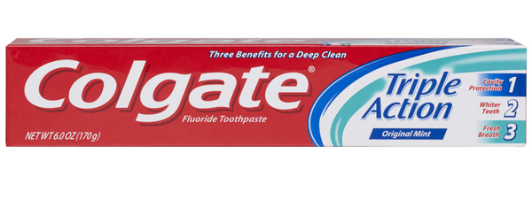 Colgate Triple Action Fluoride Toothpaste Original Mint, 6.0 Oz