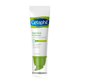 Cetaphil Daily Facial Moisturizer with Sunscreen Broad Spectrum SPF 50, Fragrance Free, 1.7 fl oz