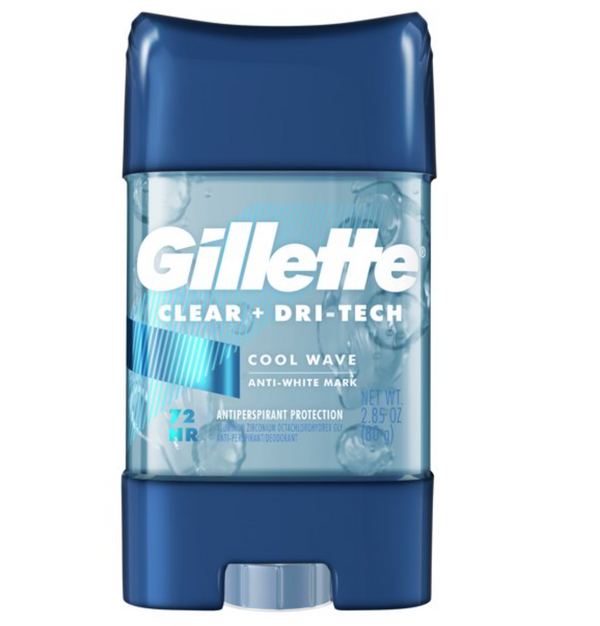 Gillette Antiperspirant Deodorant for Men, Clear Gel, Cool Wave, 2.85 oz