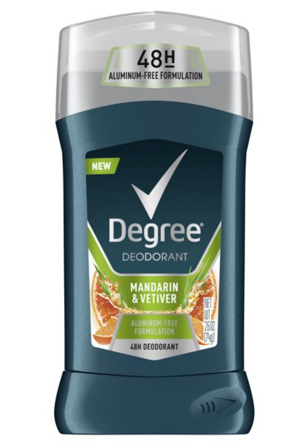 Degree Men Aluminum Free Deodorant Stick Mandarin & Vetiver, 2.6 OZ